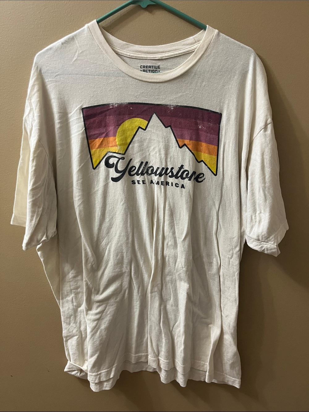 Creative Recreation White Yellowstone Sunset Graphic Tee